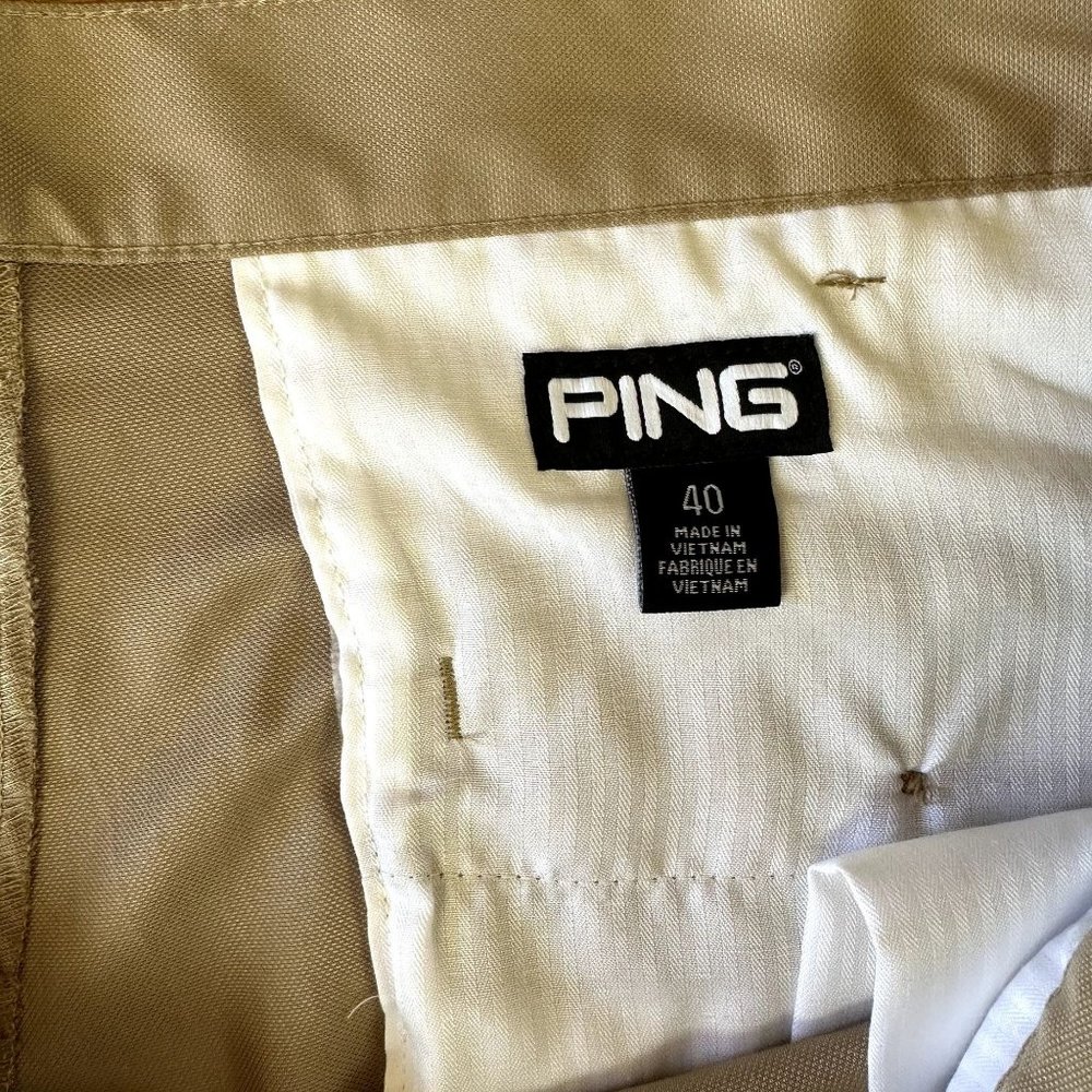 40 Waist Ping Tan Khaki lightweight performance golf shorts GUC - Picture 3 of 3